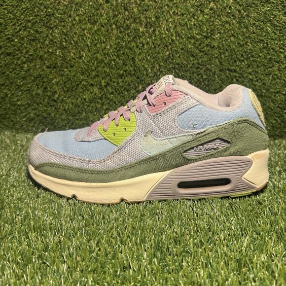 Size 7 (GS) - Nike Air Max 90 SE Low Sun Club - Worn Blue Treeline - Picture 1 of 7